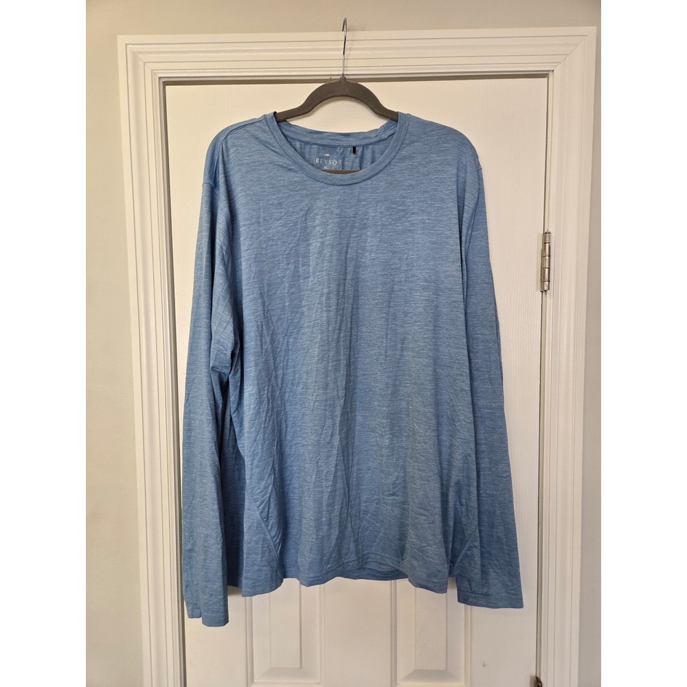 Greyson Clothiers Mens XL Blue Heathered Long Sleeve Performance Golf T-Shirt